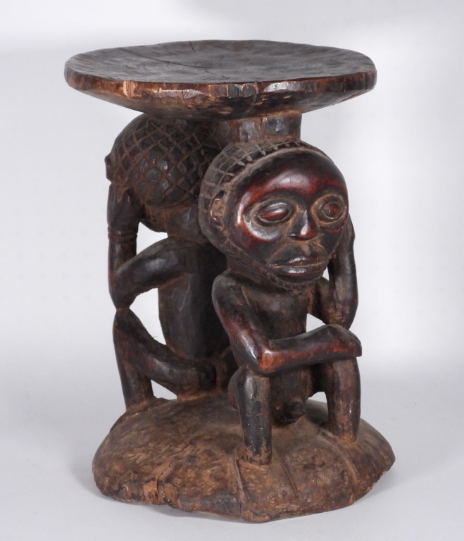 AFRICAN LUBA COUPLES FIGURAL CARVED 3ccc34