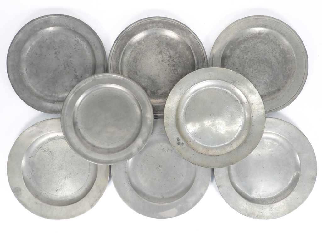 8PC 18C ASSORTED ENGLISH PEWTER 3ccc31