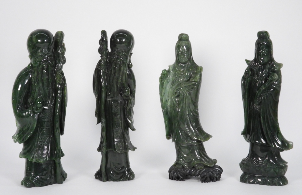 4PC CHINESE STONE GUANYIN & SHOULAO