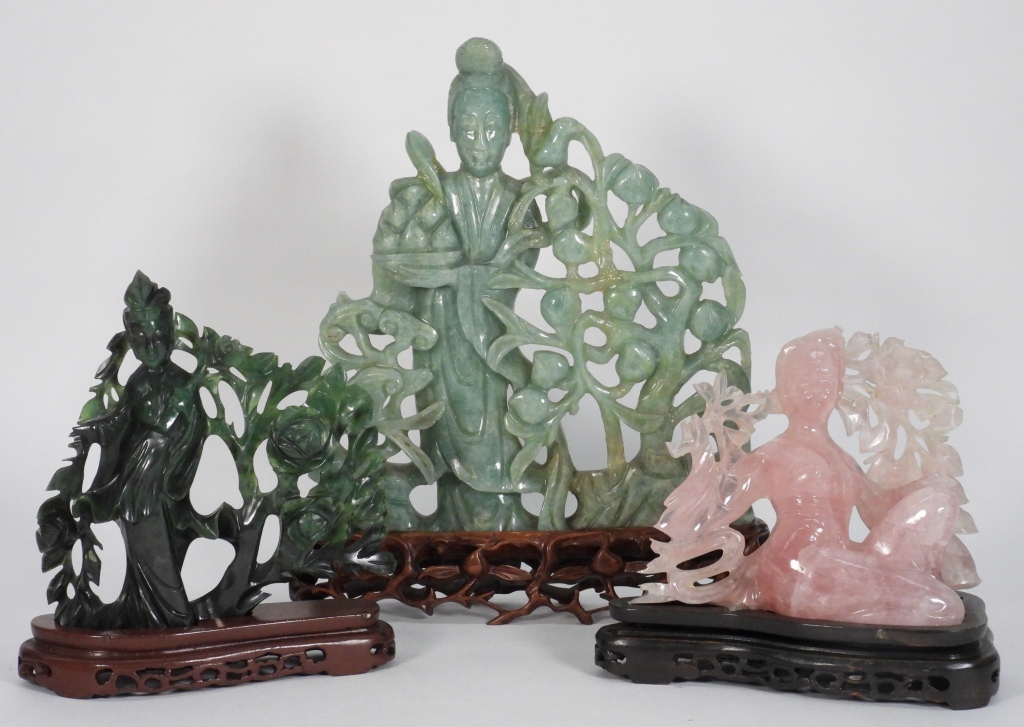 3PC CHINESE HARDSTONE JADEITE 3ccc74