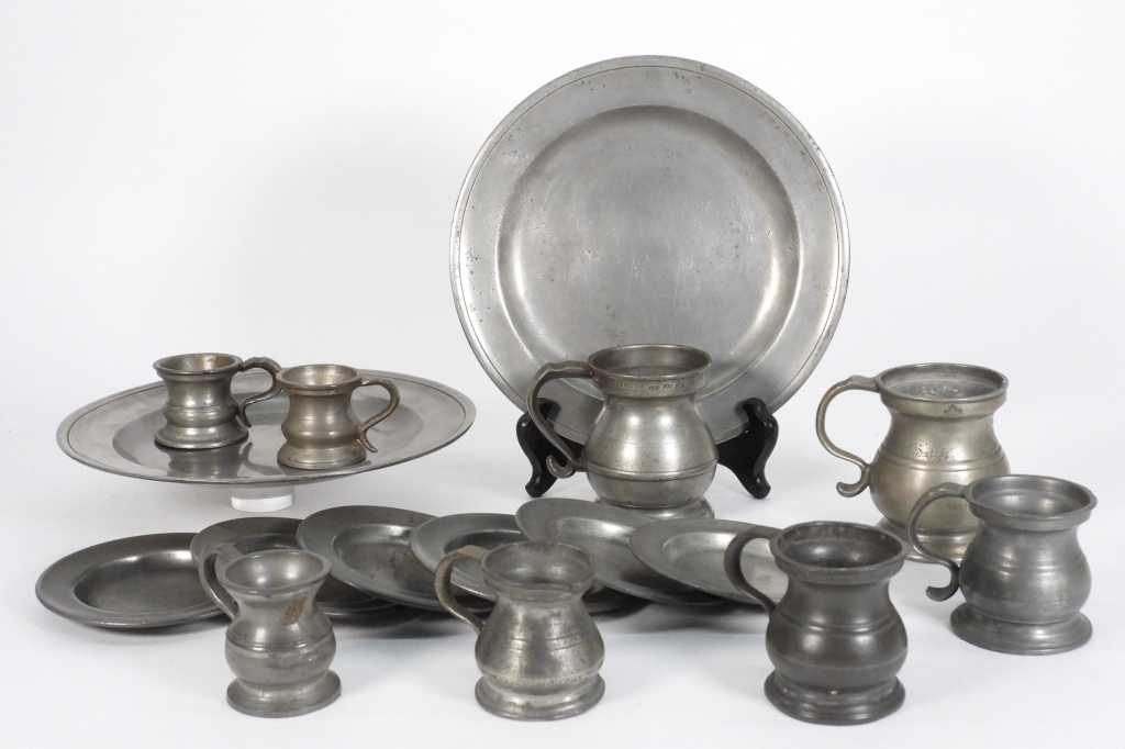 16PC ENGLISH PEWTER MEASURING CUPS 3ccc7f