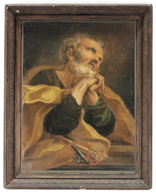 17 18C OLD MASTER SAINT PETER PAINTING 3cccb8