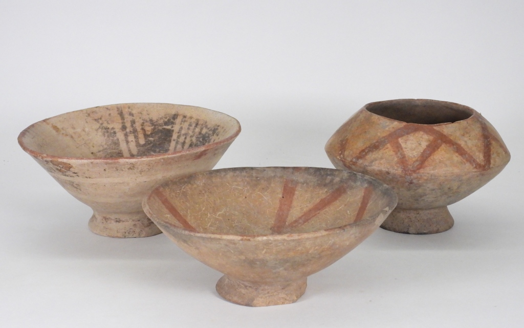 3PC CARCHI PRE-COLUMBIAN POTTERY BOWLS