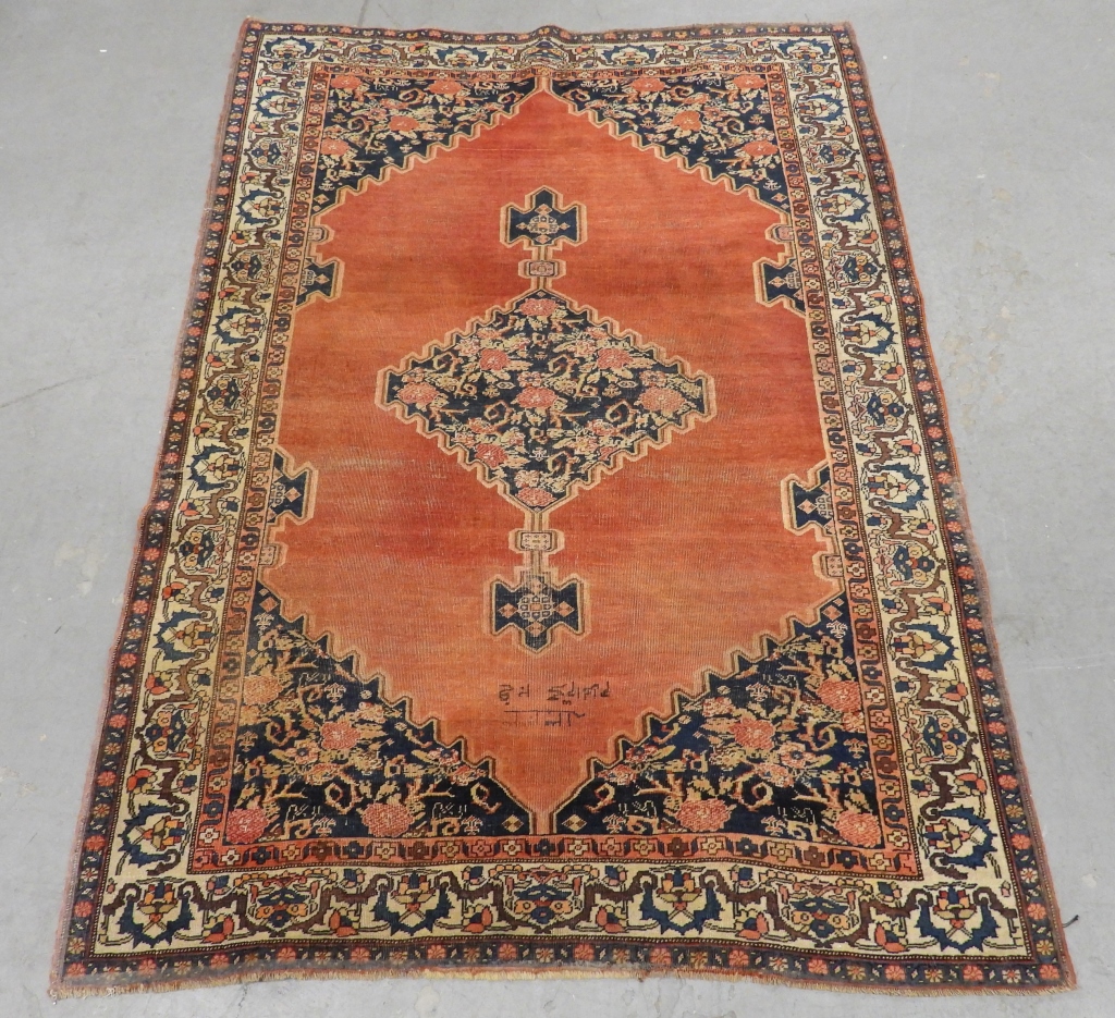 C 1900 PERSIAN HERIZ ORIENTAL CARPET 3ccd3c