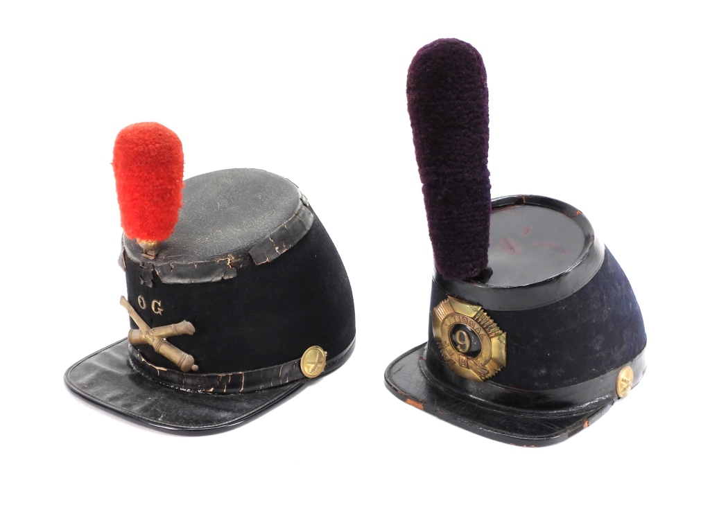 TWO POST CIVIL WAR ARTILLERY SHAKO S 3ccdb8