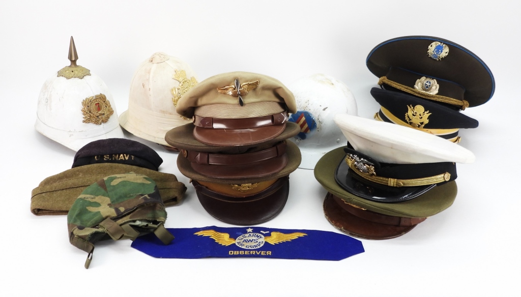 GROUP OF MILITARY HEADGEAR ,Group