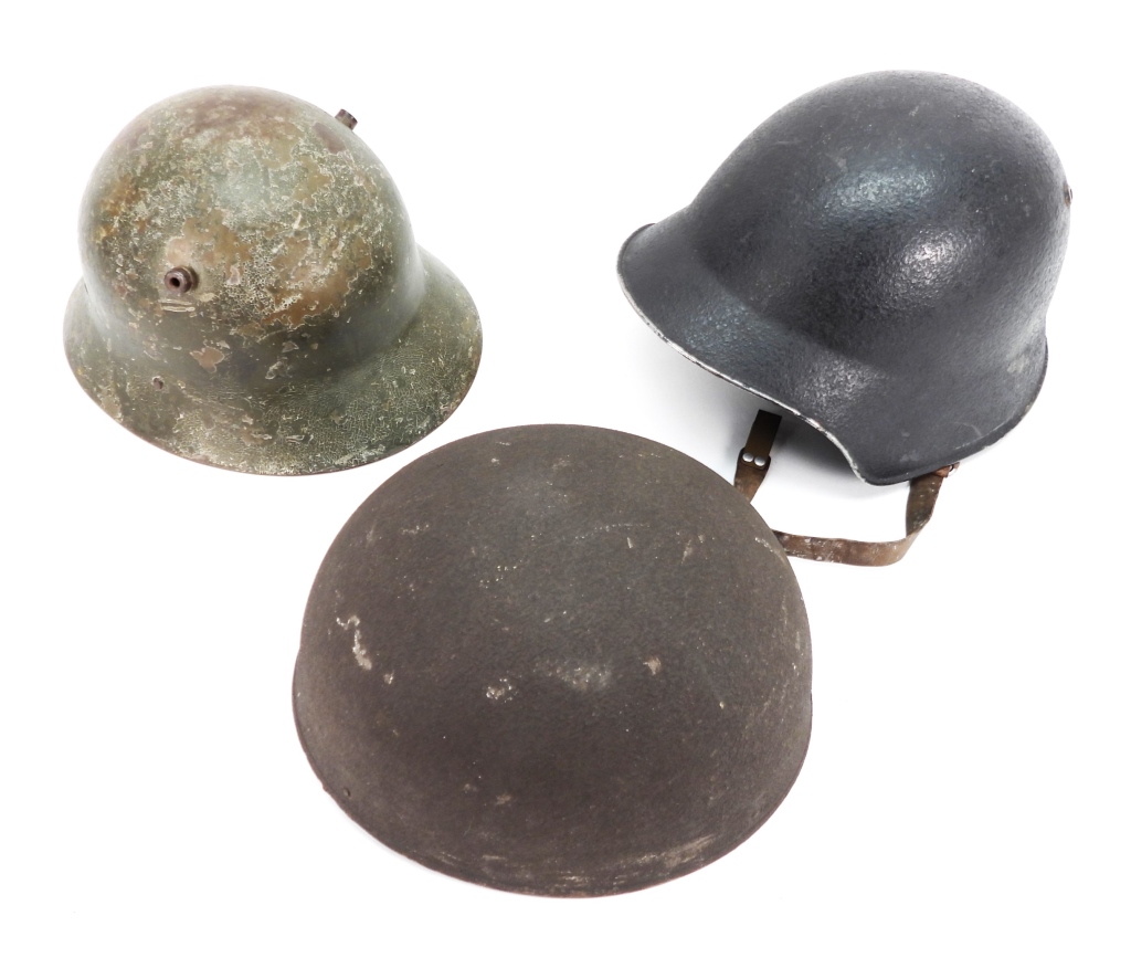 THREE MILITARY HELMETS ,A Czech Model