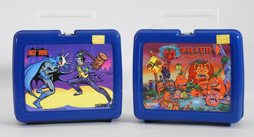 2PC THERMOS BATMAN KILLER TOMATOES LUNCHBOX