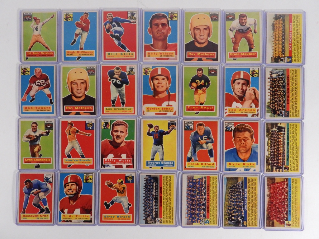 28PC 1956 TOPPS FOOTBALL TRADING 3ccef1