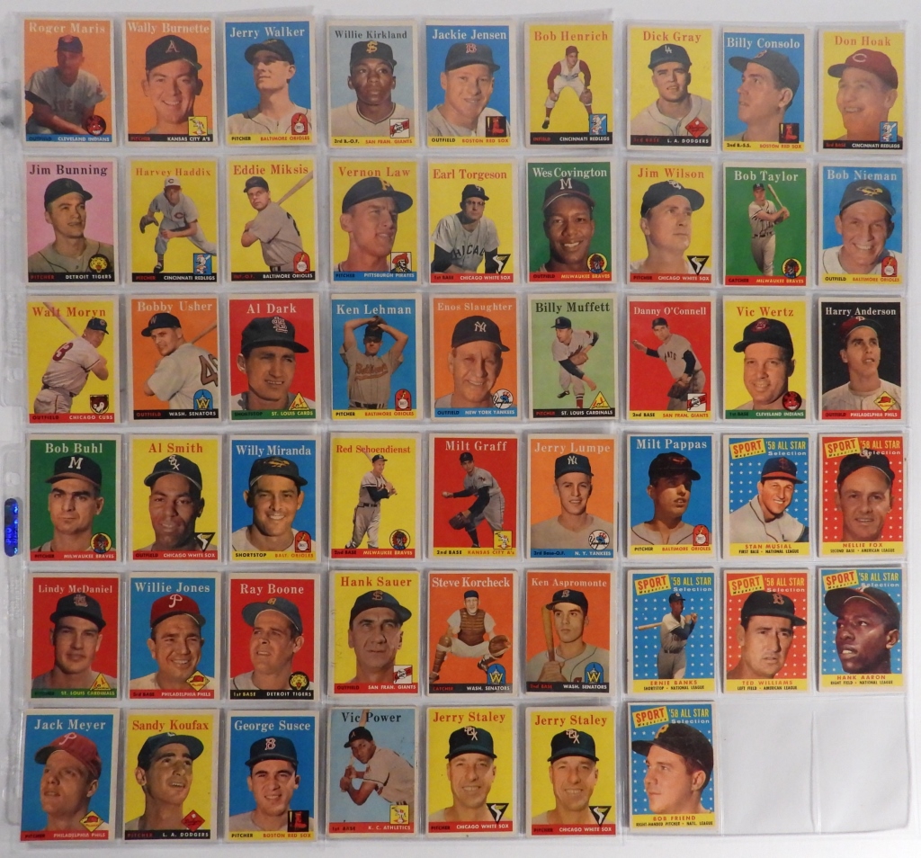 52PC 1958 TOPPS BASEBALL CARD GROUP 3ccef7