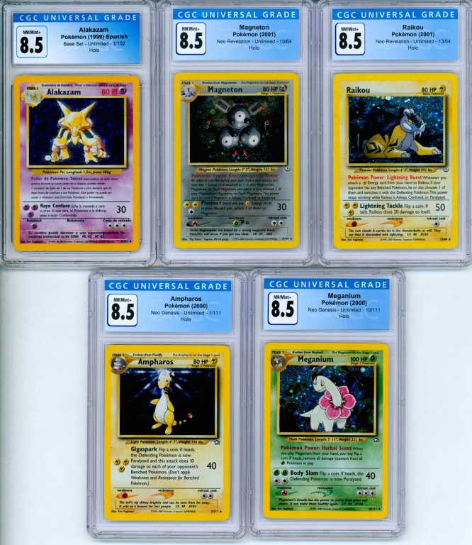 5PC POKEMON BASE SET NEO CGC HOLO