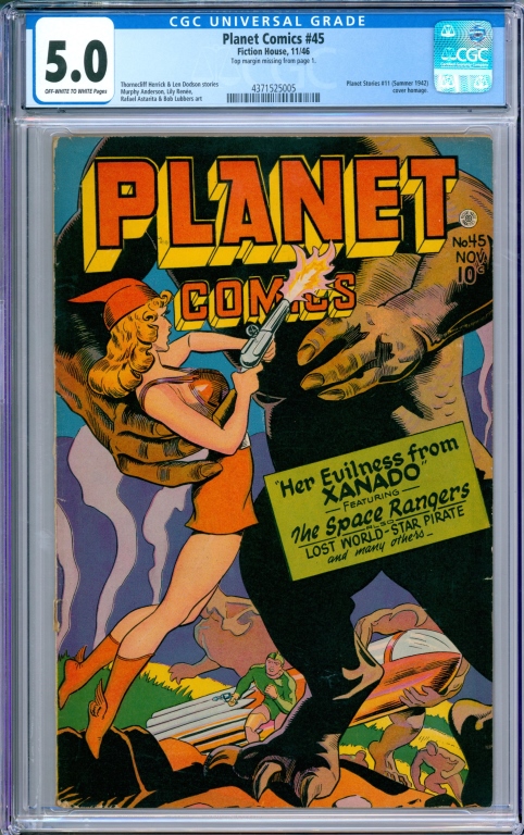 FICTION HOUSE PLANET COMICS #45 CGC