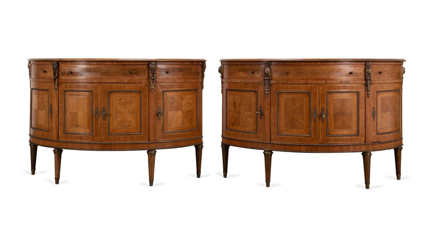 PAIR NEOCLASSICAL STYLE DEMILUNE 3cd179
