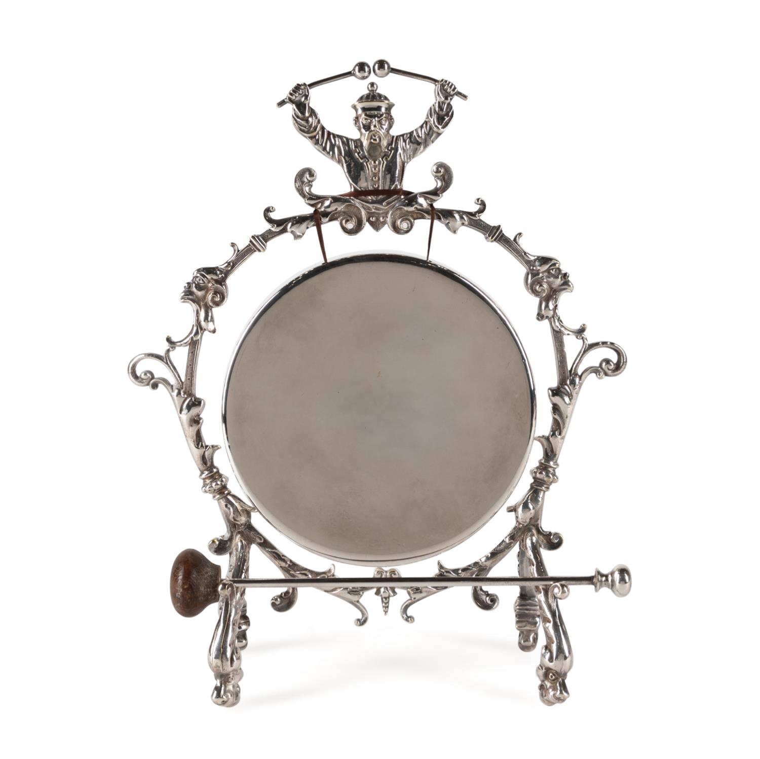 CHINOISERIE SILVERPLATE DINNER GONG