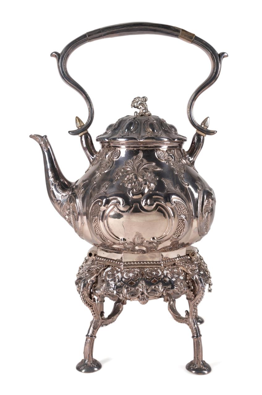 ROCOCO STYLE SILVERPLATE KETTLE