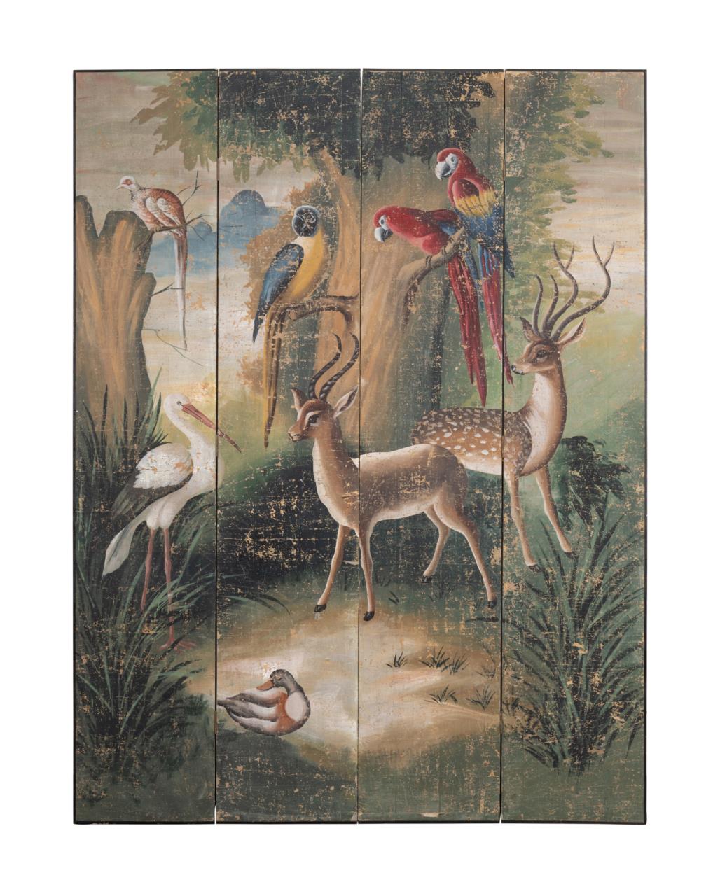 ANIMALS IN LANDSCAPE PAINTED FLOOR 3cd22a