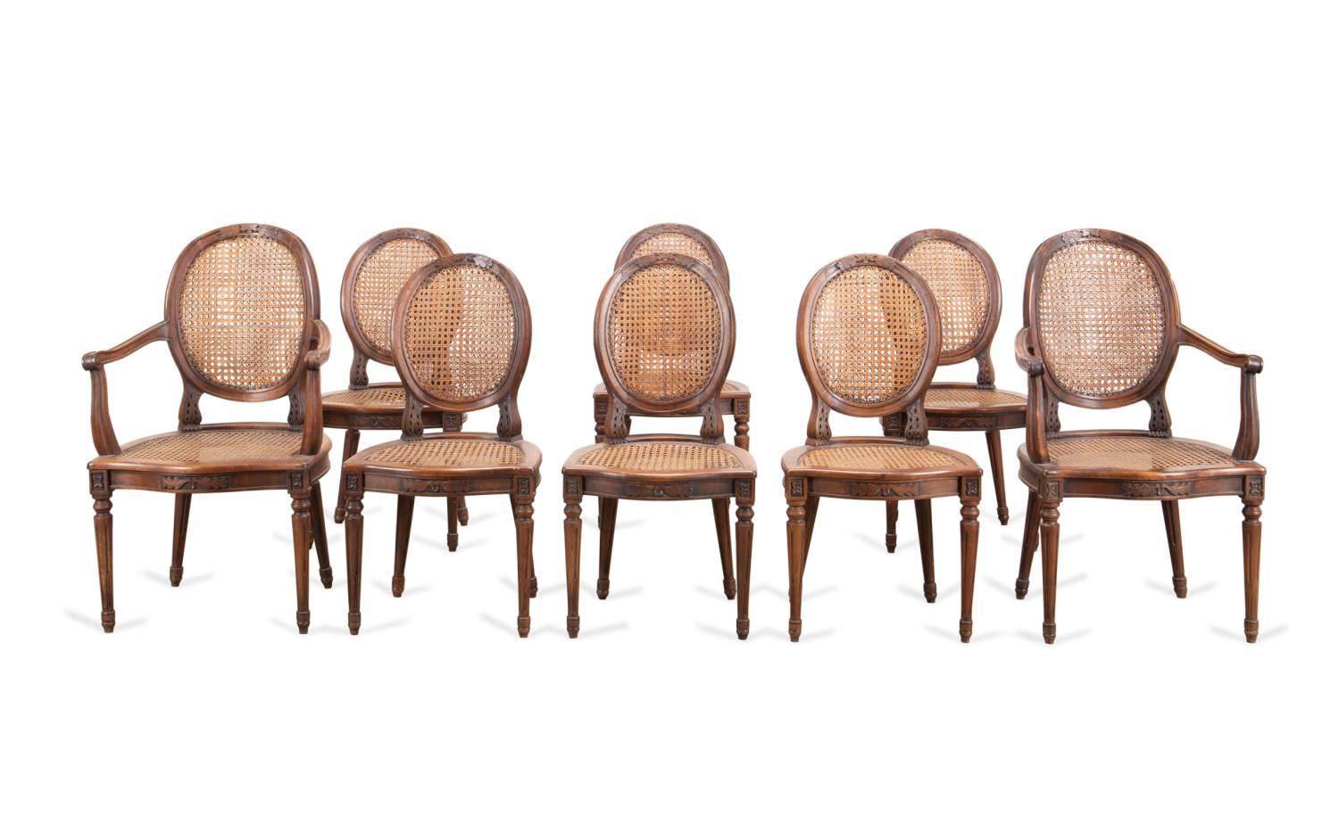 8 LOUIS XVI STYLE MAHOGANY CANED 3cd2d1