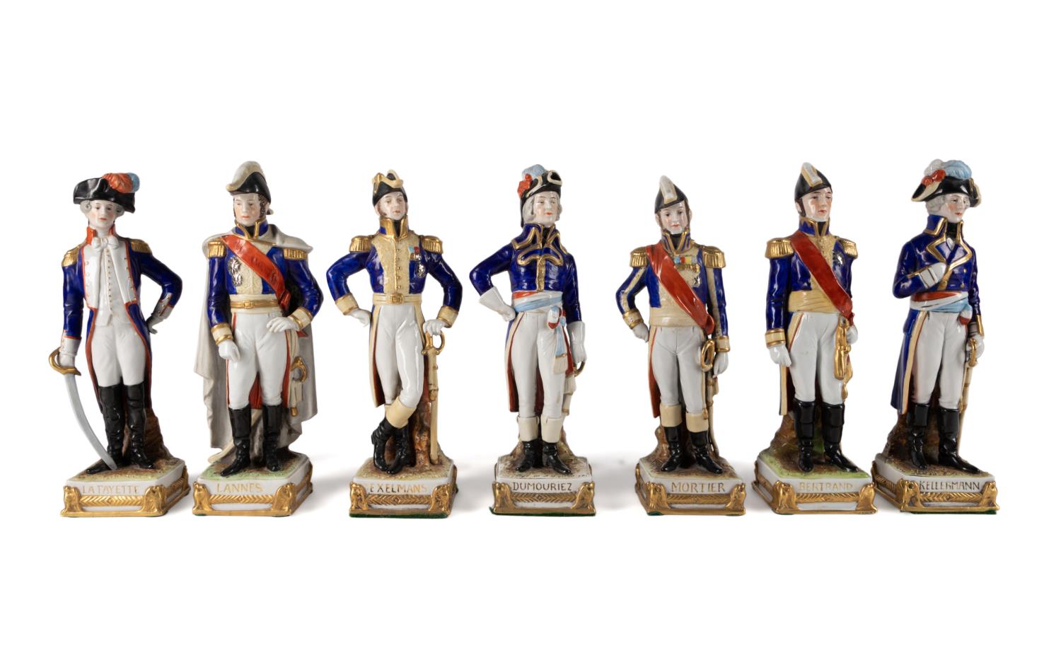 SEVEN KISTER NAPOLEONIC PORCELAIN MILITARY