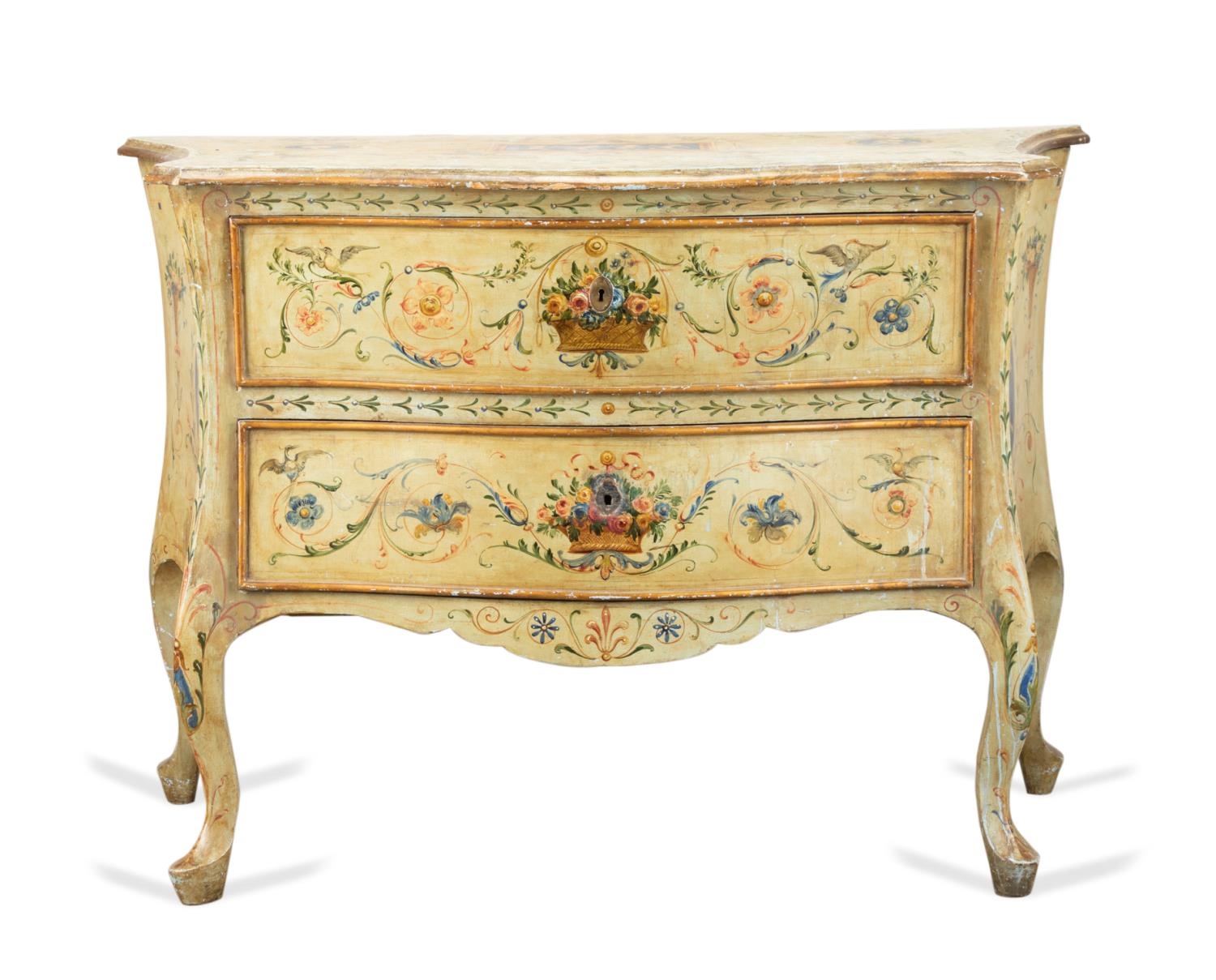 VENETIAN POLYCHROME PAINTED COMMODE  3cd36f