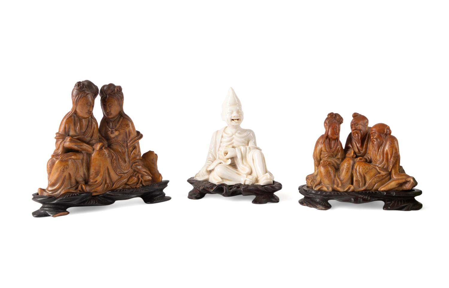 THREE CHINESE FIGURAL GROUPS W  3cd3f5