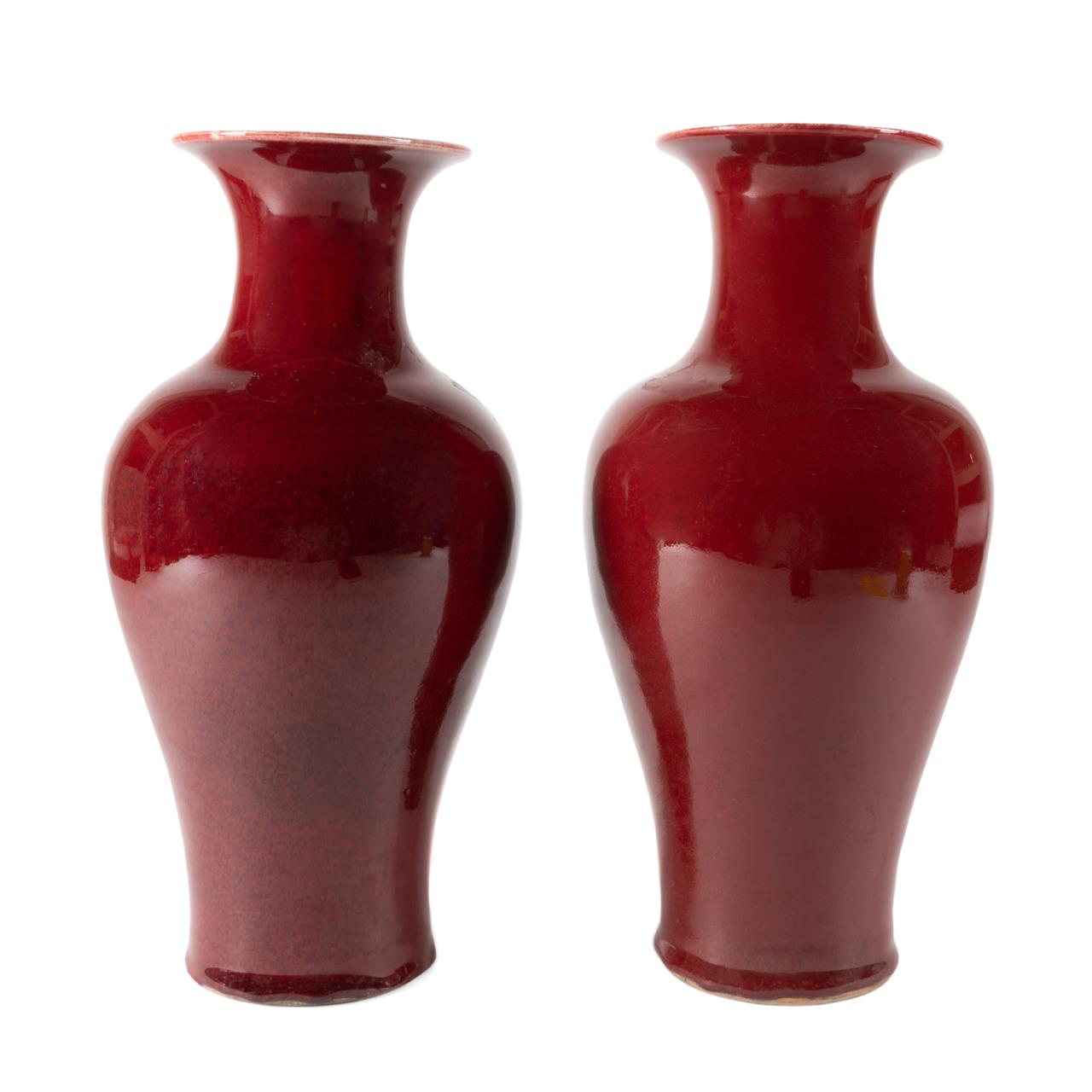 PAIR CHINESE SANG DE BOEUF VASES