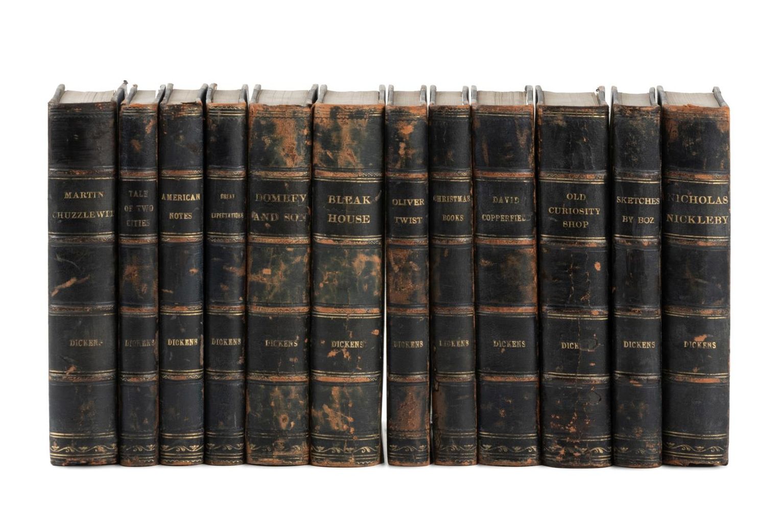 12VOL CHARLES DICKENS LEATHER BOUND