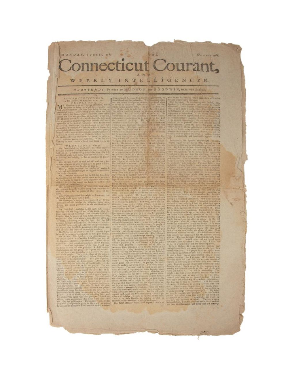 CONNECTICUT COURANT WASHINGTON 3cd631