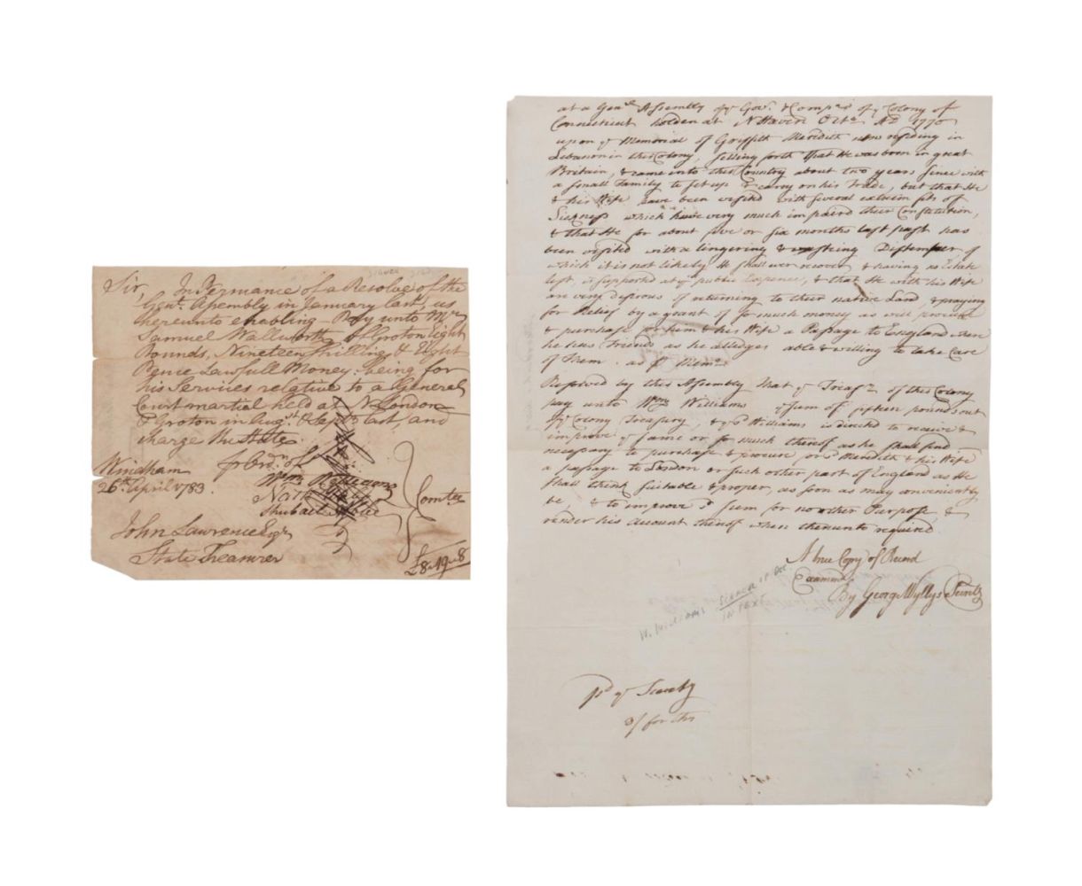 2PCS WILLIAM WILLIAMS SIGNED DOCUMENTS,