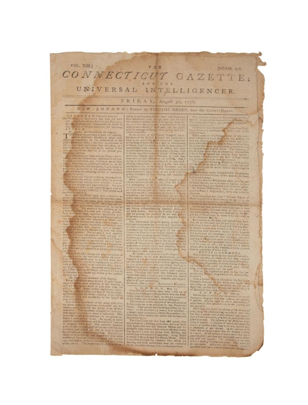 DECLARATION OF INDEPENDENCE, CONN.