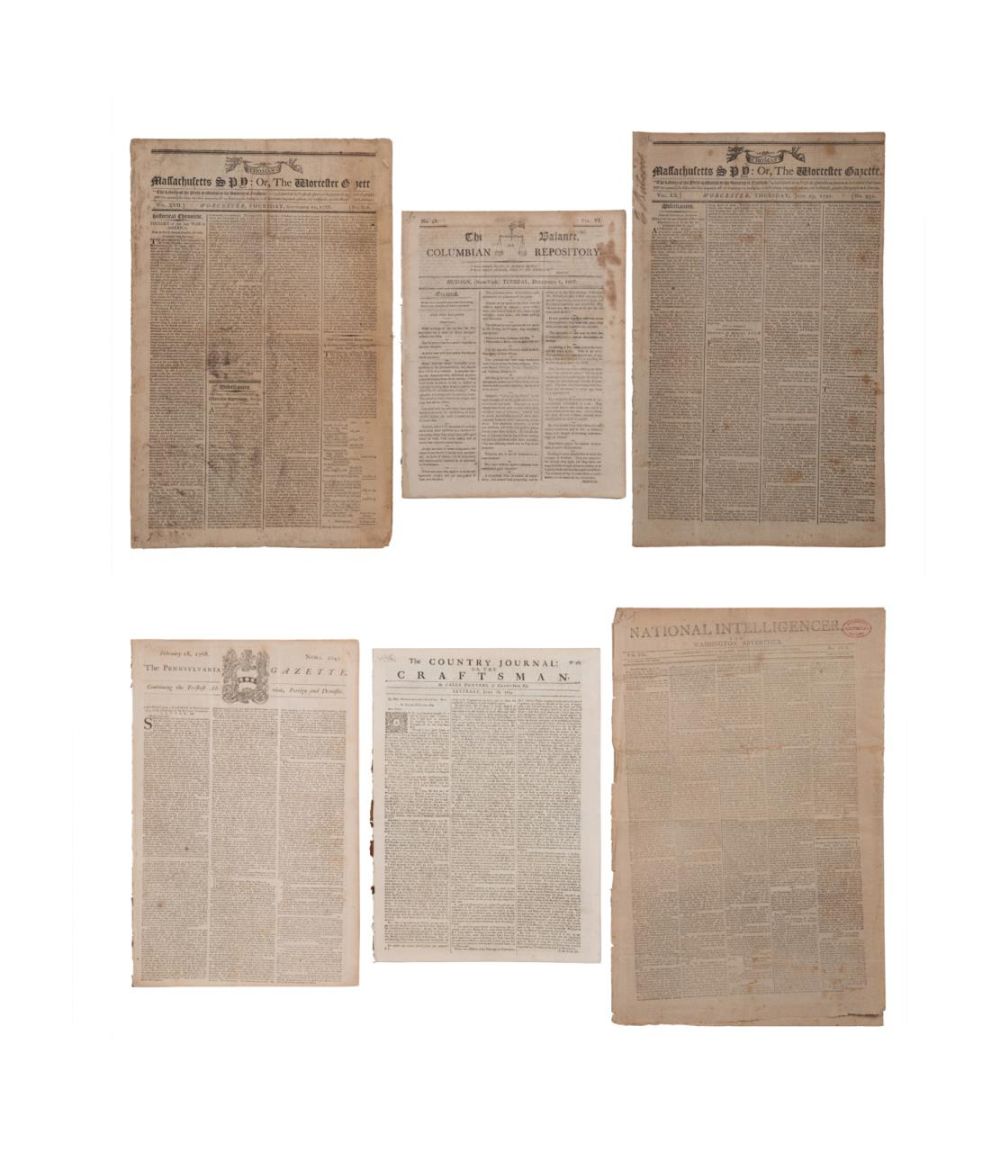 6PCS EARLY AMERICAN NEWSPAPERS,