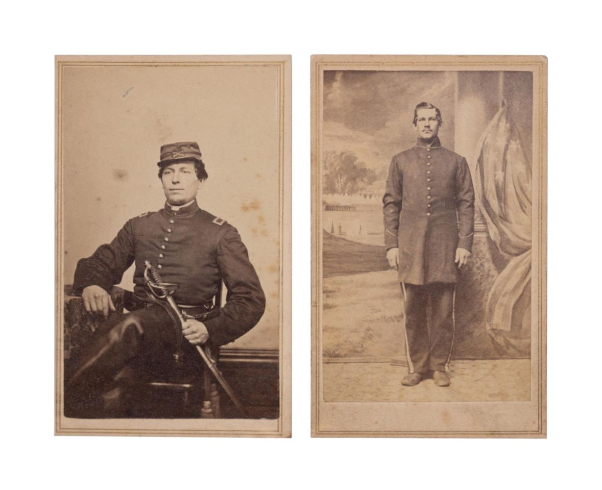 2PCS PAIR OF CIVIL WAR SOLDIER CARTE