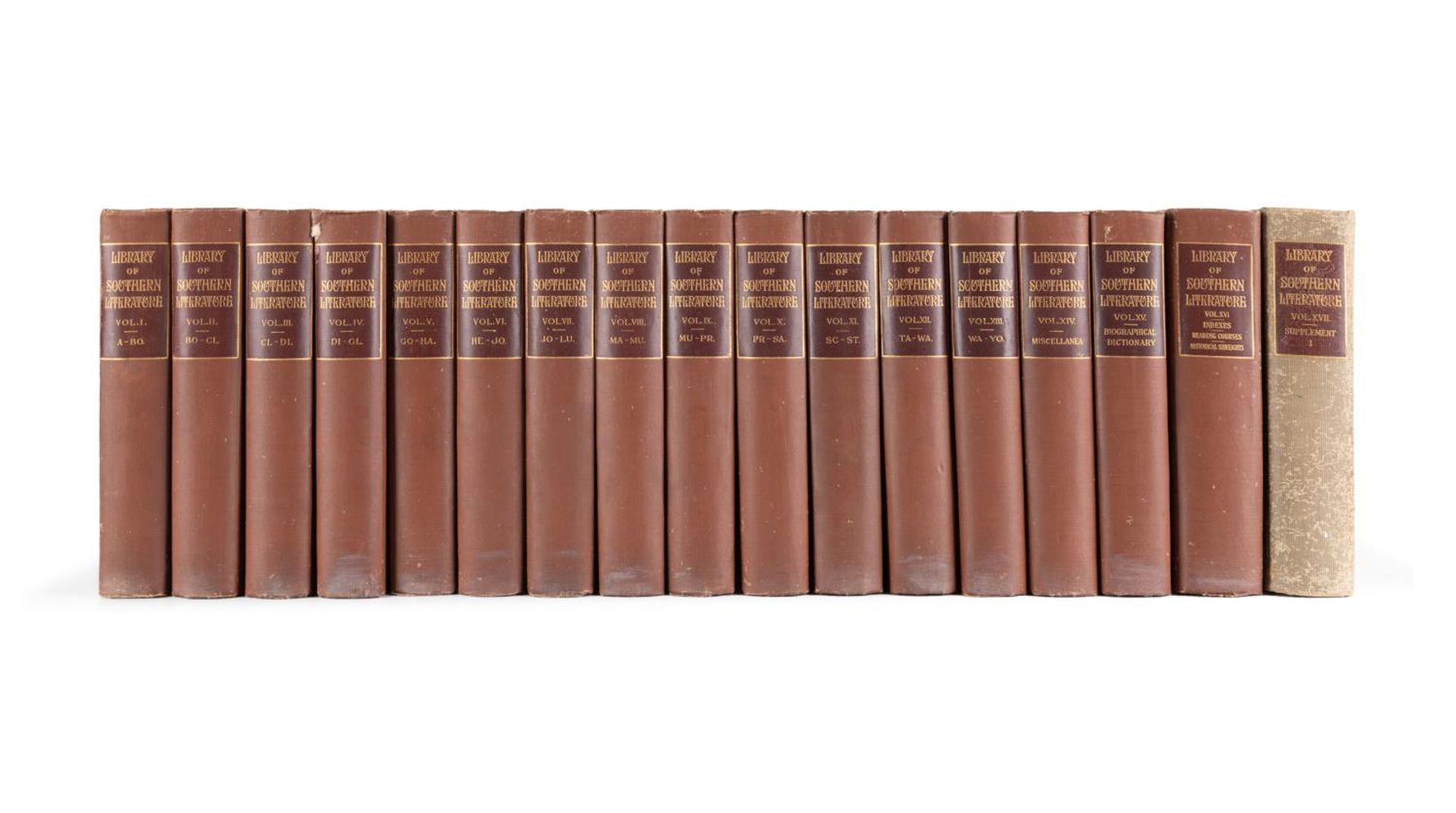 17VOL LIBRARY OF SOUTHERN LITERATURE 3cd710