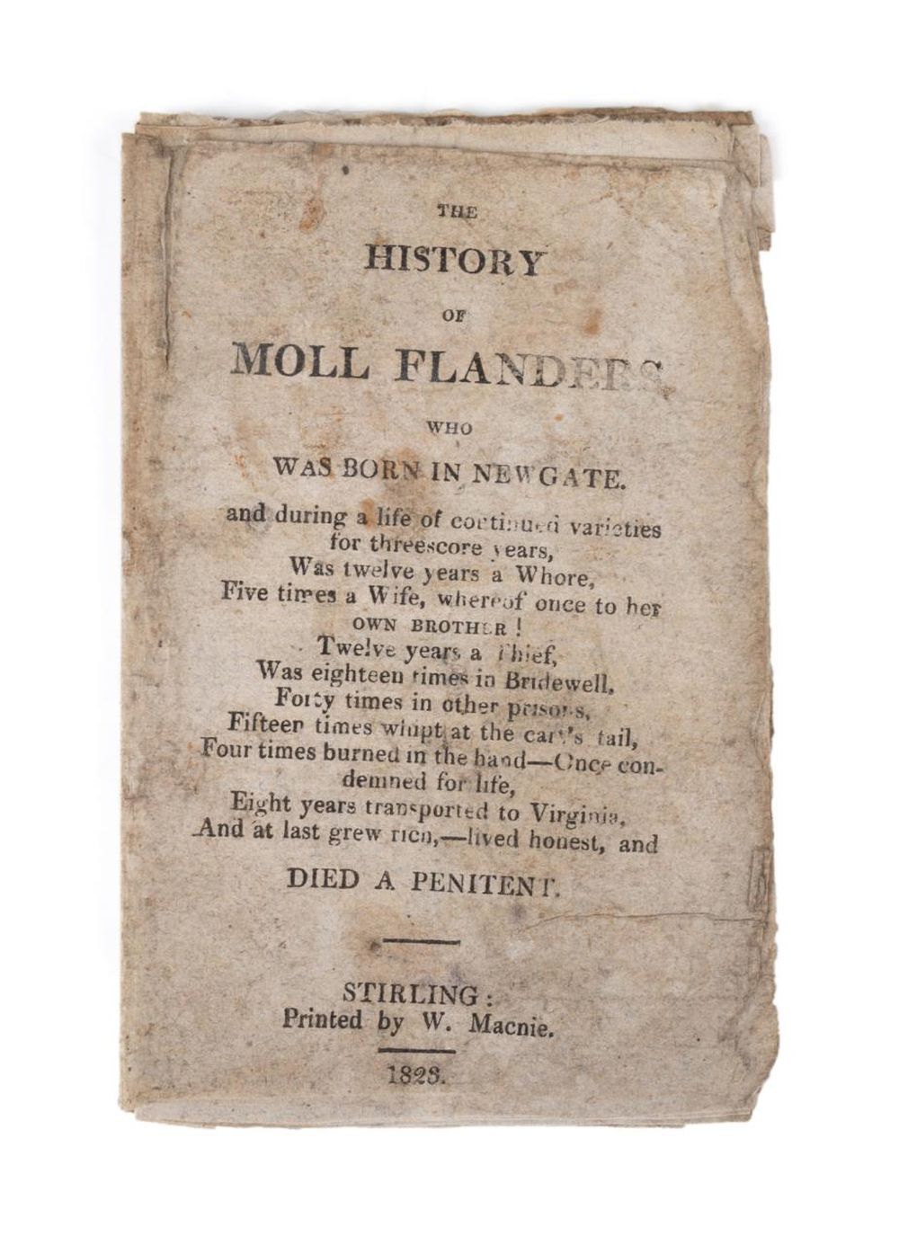 THE HISTORY OF MOLL FLANDERS PAMPHLET  3cd76a