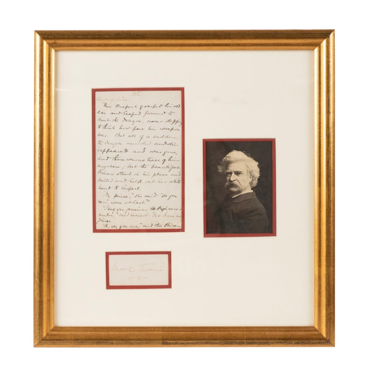 MARK TWAIN UNSIGNED WORKING PAGE,