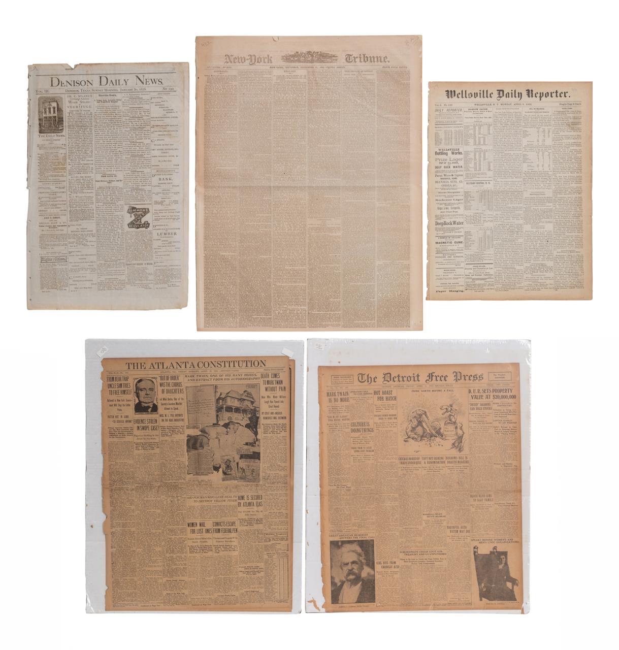 7PCS MARK TWAIN IN NEWSPAPERS AND