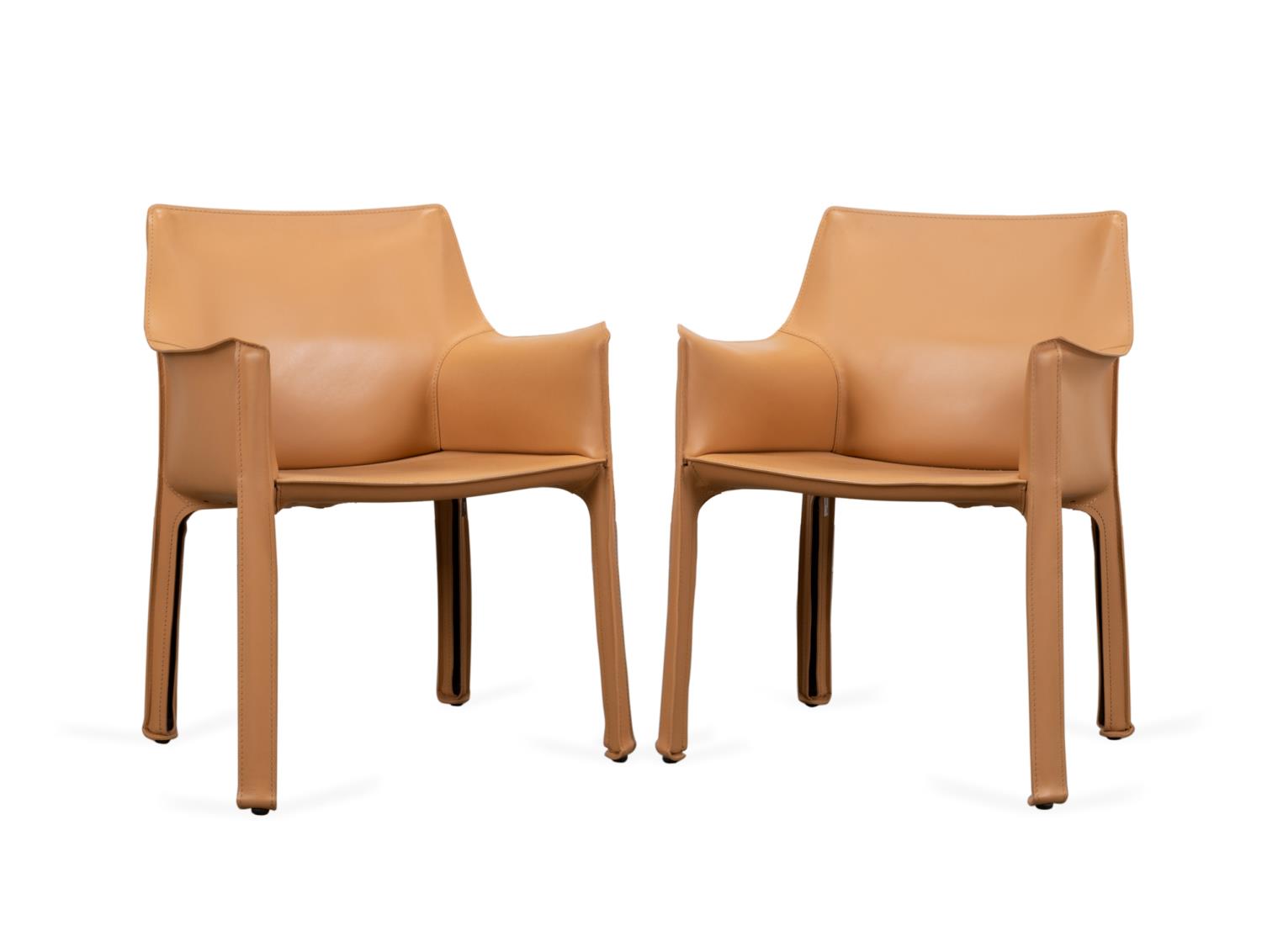 PR CASSINA TAN LEATHER CAB 413 ARMCHAIRS