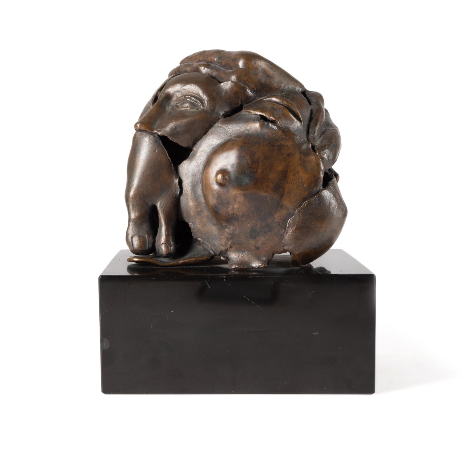 MODERN HAND & FACES BRONZE SCULPTURE,