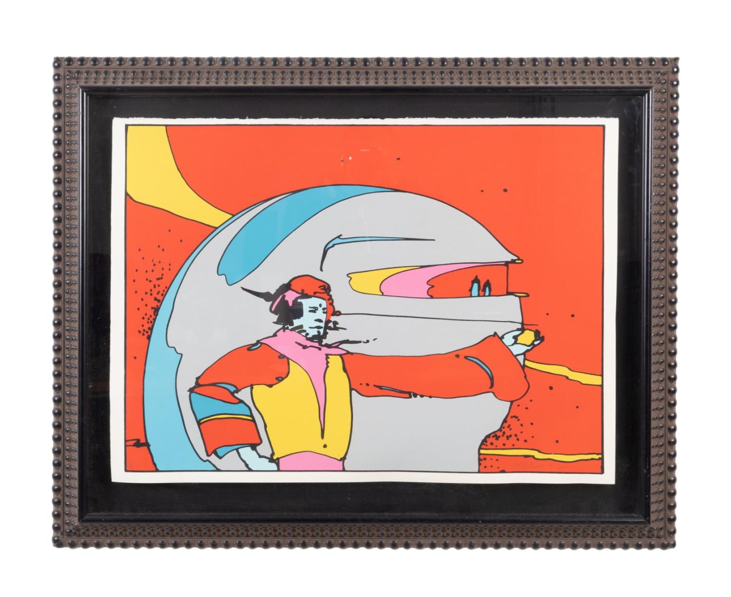 PETER MAX SOMEWHERE IN SPACE; FIGURAL