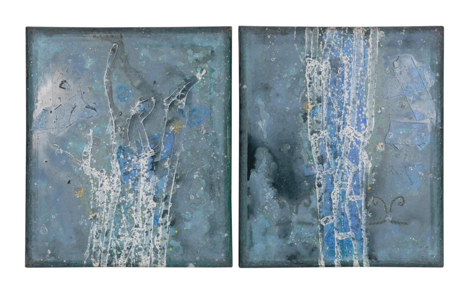 PAIR, DOUBLE SIDED ABSTRACT OIL/MIXED