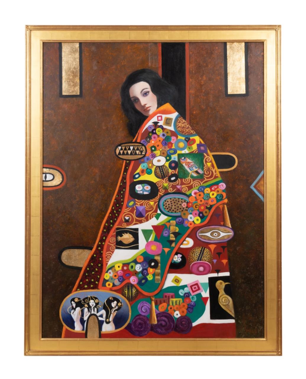 MODERN KLIMT STYLE FEMALE PORTRAIT  3cd995