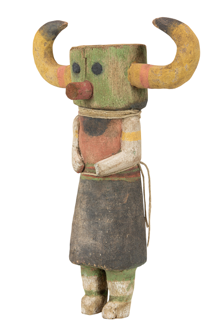 AN OLD HOPI COW KACHINA WITH YELLOW