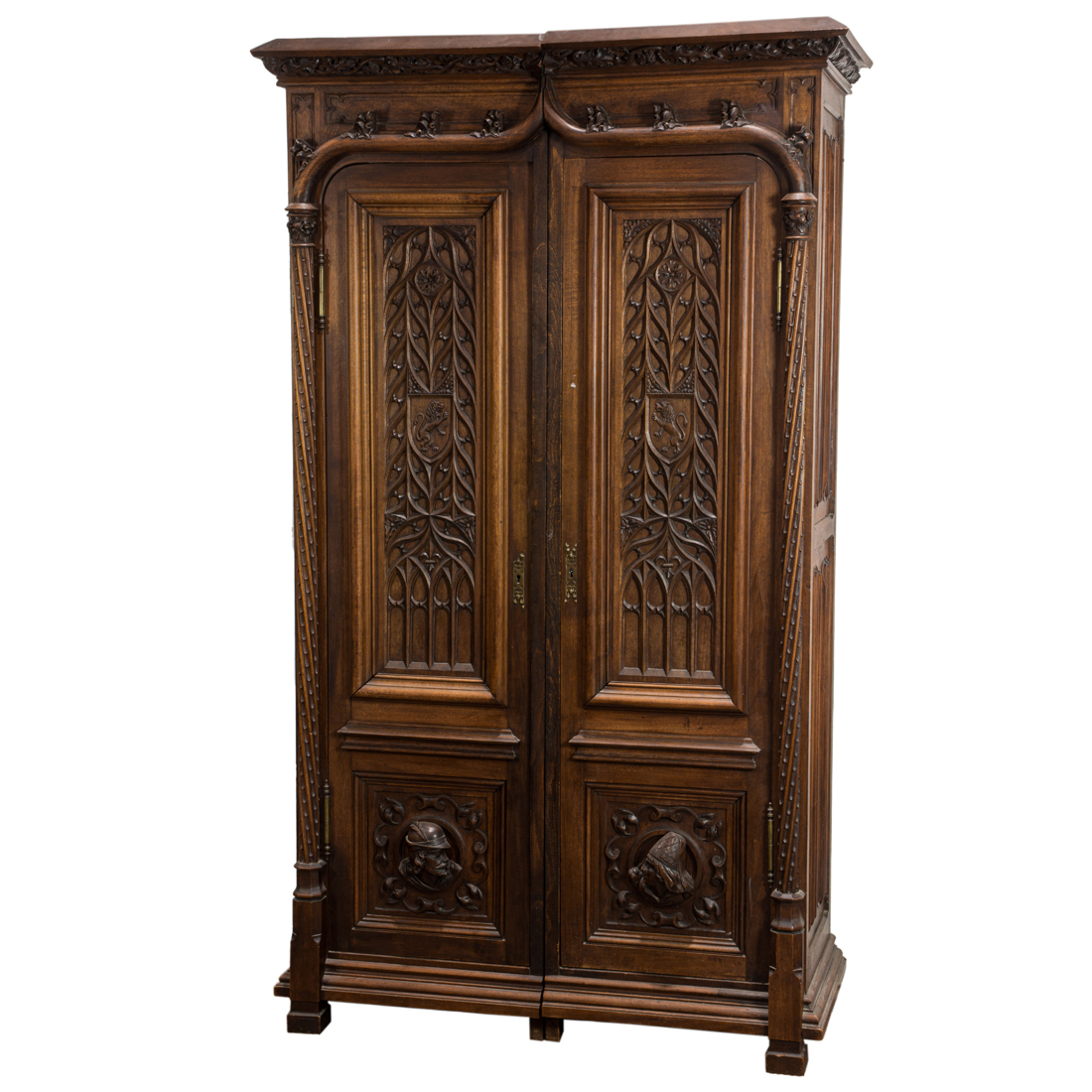 A GOTHIC REVIVAL WALNUT CABINET 3cda5b