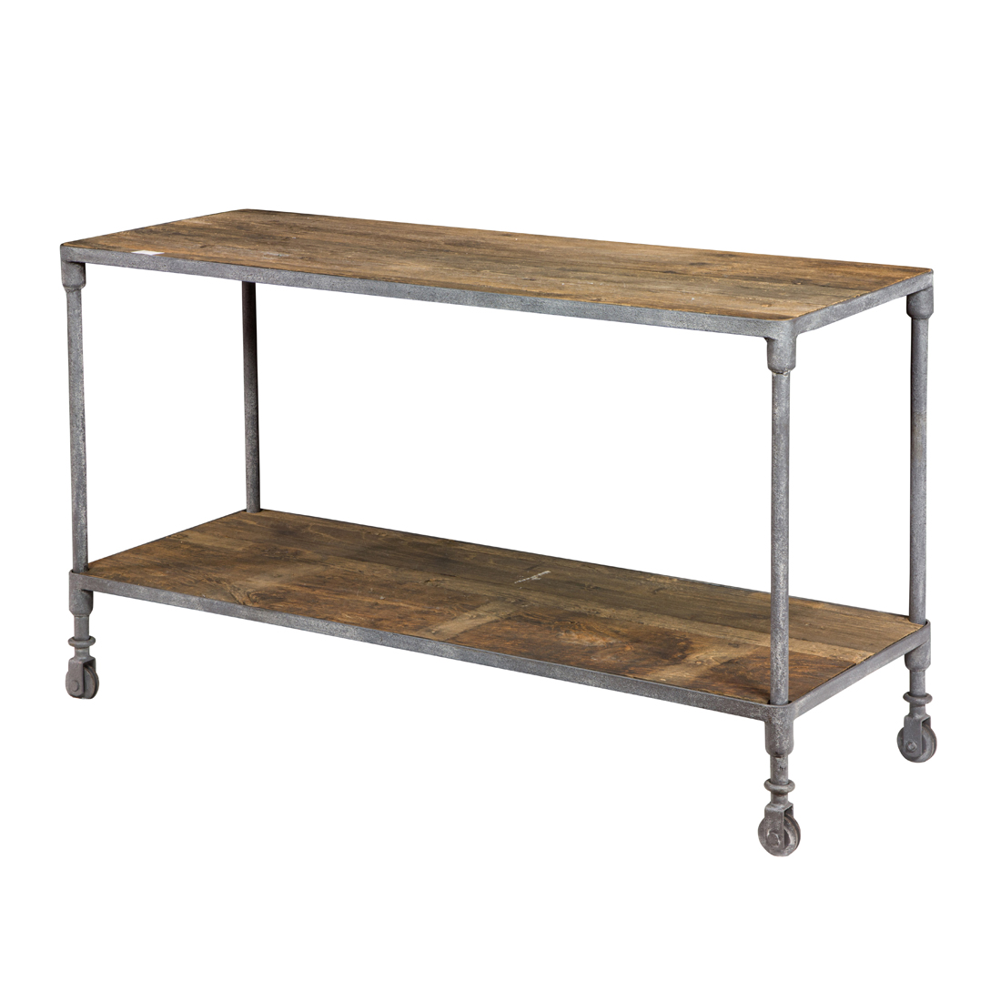 AN INDUSTRIAL STYLE TIERED CONSOLE