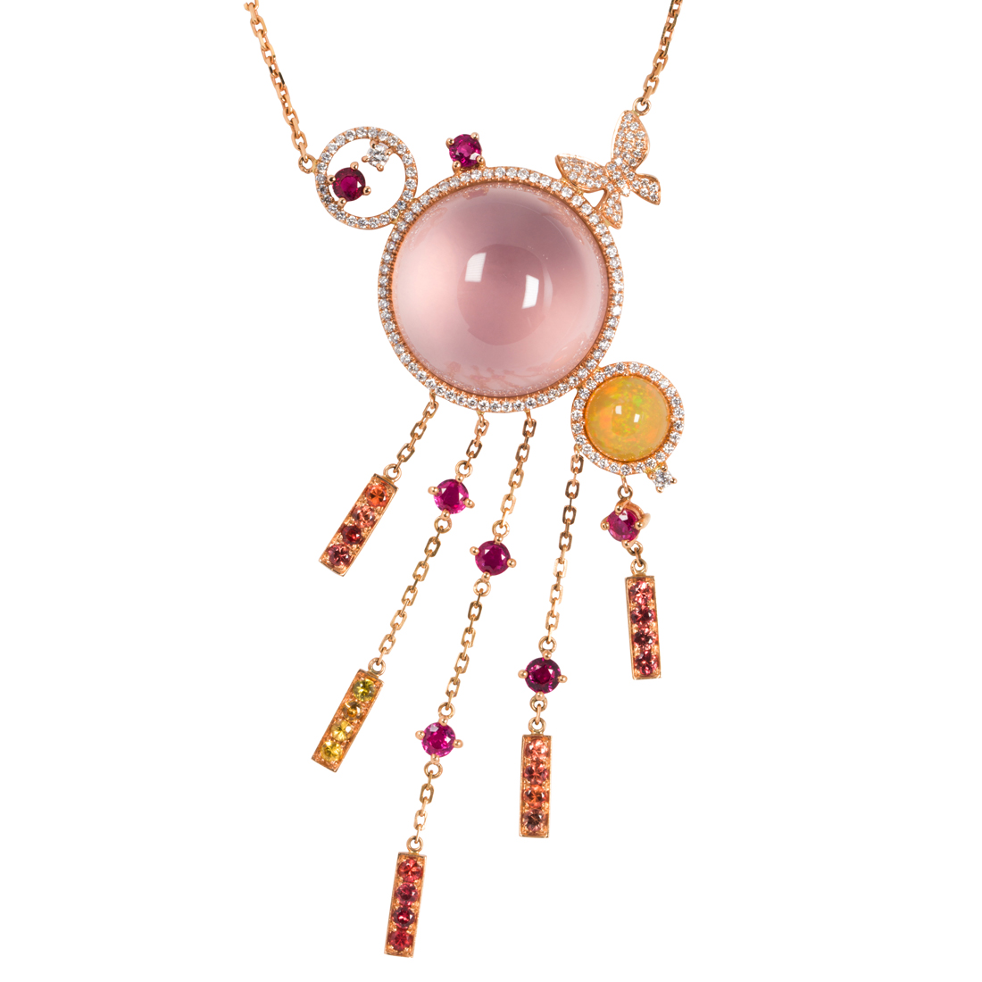 A GEMSTONE AND 18K GOLD PENDANT 3cdb4e