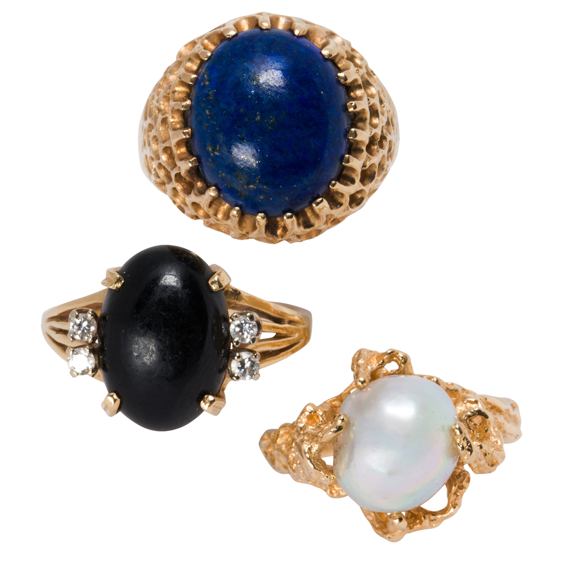 A GROUP OF GEMSTONE AND 14K GOLD