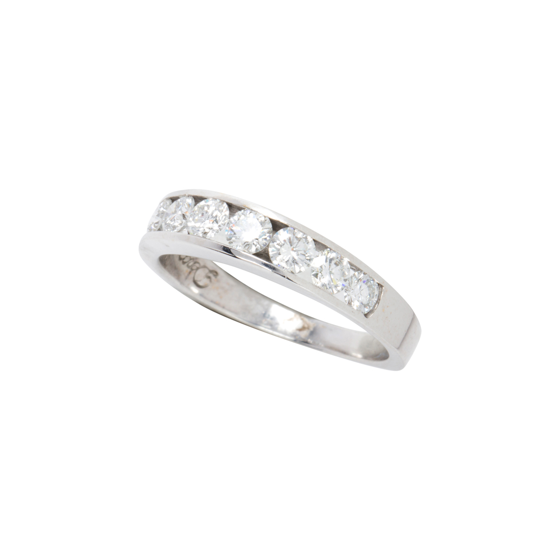 A DIAMOND AND 14K WHITE GOLD BAND