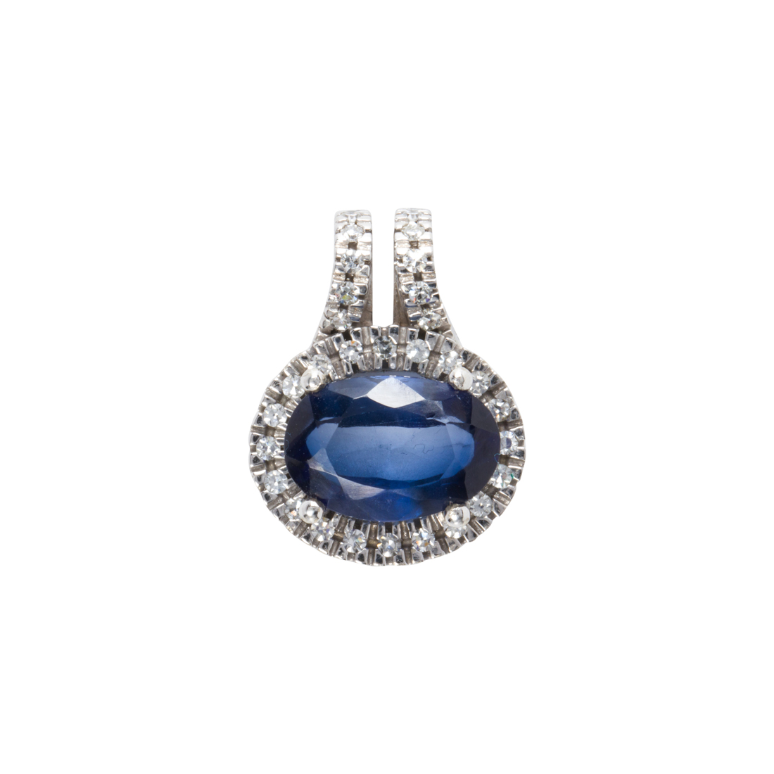 A SAPPHIRE DIAMOND AND 14K WHITE 3cdb9c