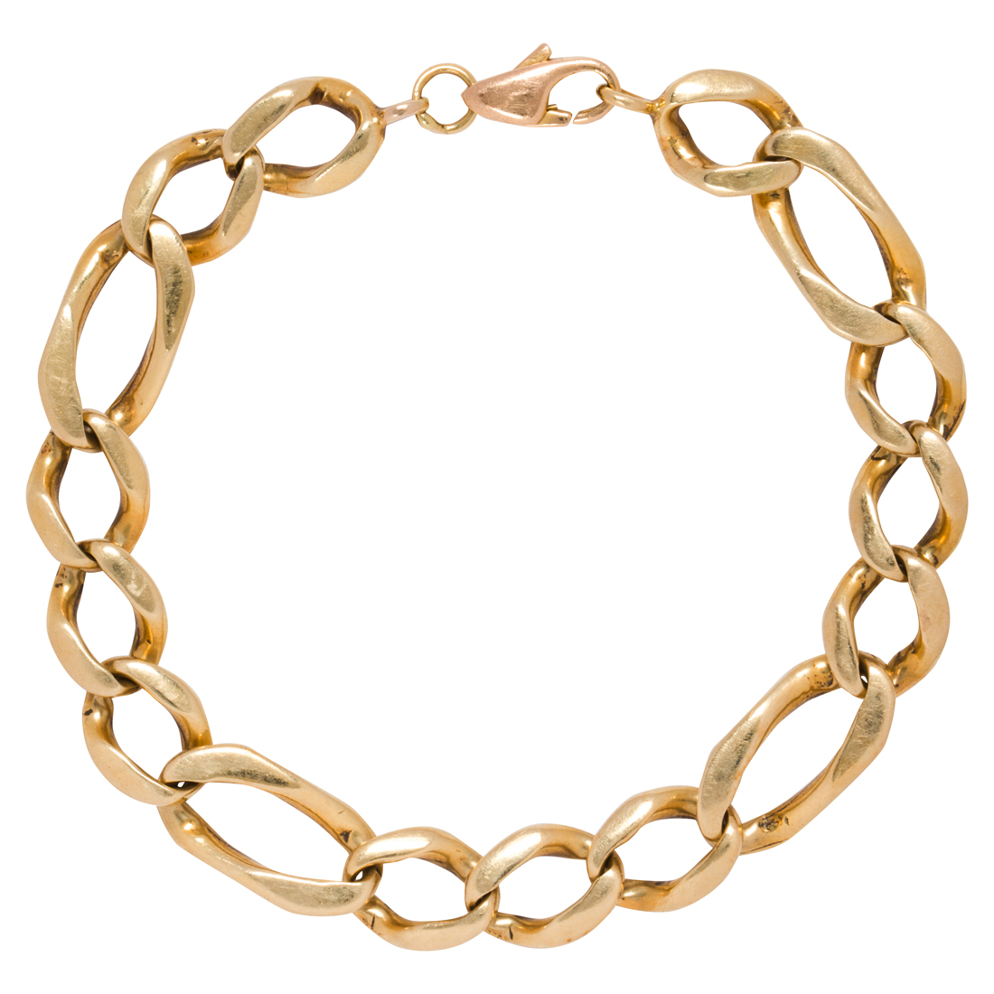 A 14K GOLD LINK BRACELET A 14k