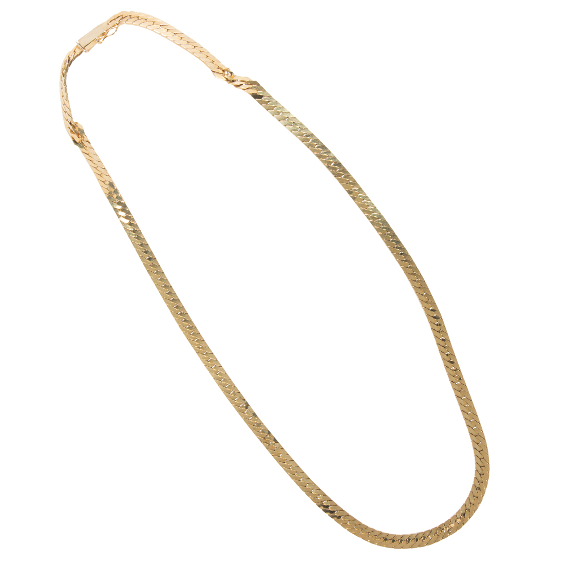 A 14K GOLD SERPENTINE CHAIN NECKLACE