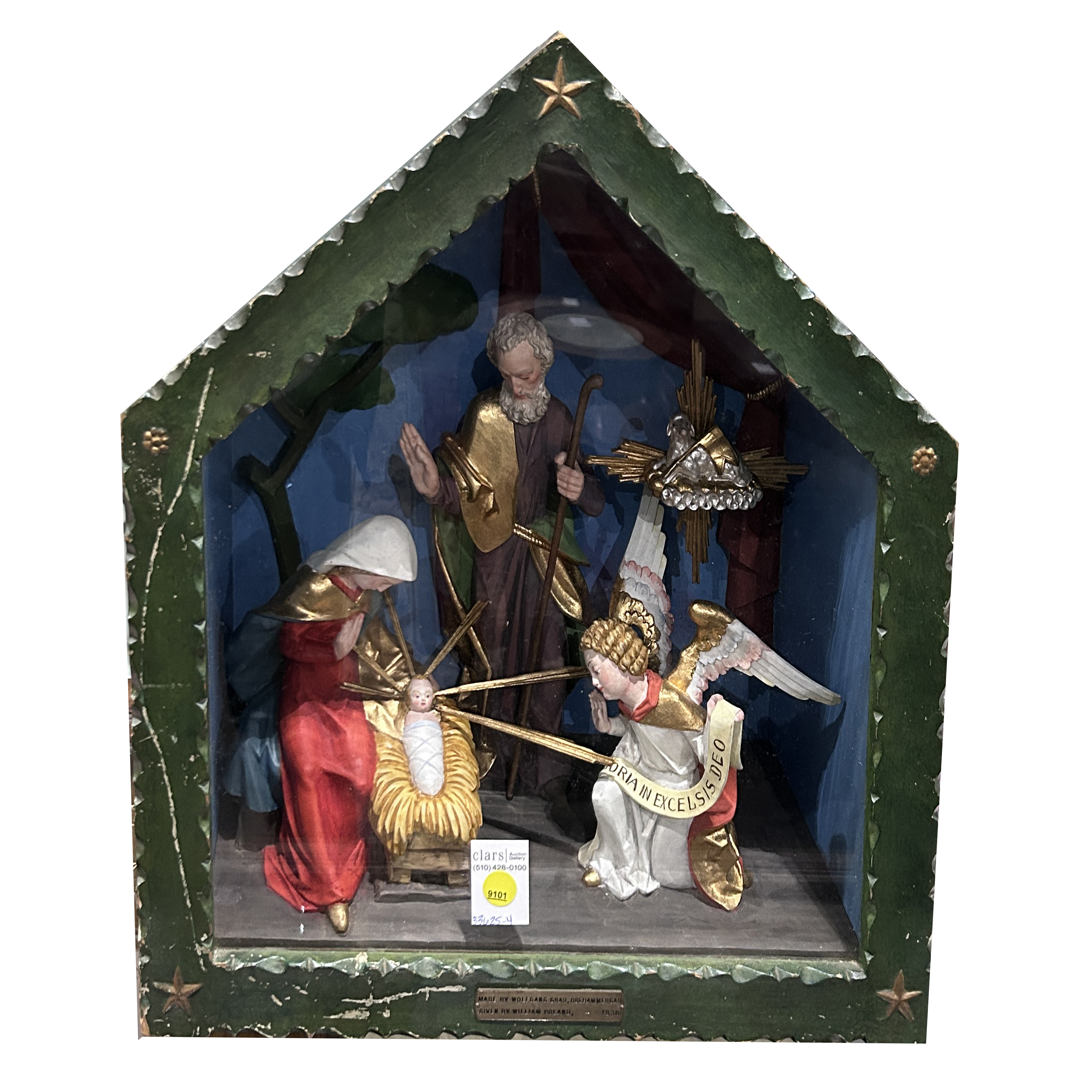 A GERMAN HAND CRAFTED CRECHE (NATIVITY